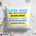 22Feels® Oma Geschenk - Kissen mit Spruch (Weiss 40x40cm)-Kissen Weiss 40x40-22Feels