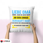 22Feels® Oma Geschenk - Kissen mit Spruch (Weiss 40x40cm)-Kissen Weiss 40x40-22Feels