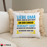 22Feels® Oma Geschenk - Kissen mit Spruch (Weiss 40x40cm)-Kissen Weiss 40x40-22Feels