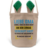 22Feels® Oma Grossmutter Osterkorb mit Henkel Ostergeschenk Tragetasche Ostern Deko Osternest Körbchen Hasenohren (Beige/Grün)-Ostern Tragetasche-22Feels