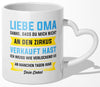 22Feels® Oma Geschenk von Enkel - Tasse mit Spruch: Zirkus (Herzhenkel, Weiss, 320ml)-Tasse Weiss Herzhenkel 320ml-22Feels