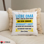 22Feels® Oma Geschenk von Enkel - Kissen mit Spruch (Weiss 40x40cm)-Kissen Weiss 40x40-22Feels