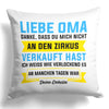 22Feels® Oma Geschenk von Enkelin - Kissen mit Spruch (Weiss 40x40cm)-Kissen Weiss 40x40-22Feels