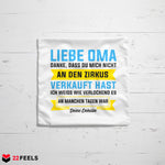 22Feels® Oma Geschenk von Enkelin - Kissen mit Spruch (Weiss 40x40cm)-Kissen Weiss 40x40-22Feels