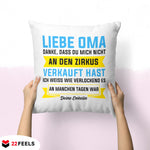 22Feels® Oma Geschenk von Enkelin - Kissen mit Spruch (Weiss 40x40cm)-Kissen Weiss 40x40-22Feels