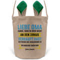 22Feels® Oma Osterkorb von Enkelin Grossmutter mit Henkel Ostergeschenk Tragetasche Ostern Deko Osternest Körbchen Hasenohren (Beige/Grün)-Ostern Tragetasche-22Feels