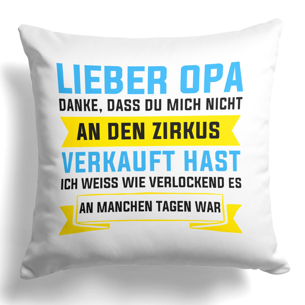 22Feels® Opa Geschenk - Kissen mit Spruch (Weiss 40x40cm)-Kissen Weiss 40x40-22Feels