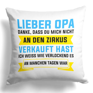 22Feels® Opa Geschenk - Kissen mit Spruch (Weiss 40x40cm)-Kissen Weiss 40x40-22Feels
