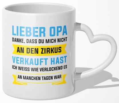 22Feels® Opa Geschenk - Tasse mit Spruch (Herzhenkel, Weiss, 320ml)-Tasse Weiss Herzhenkel 320ml-22Feels