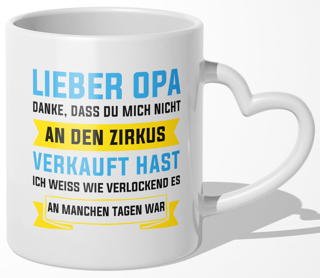 22Feels® Opa Geschenk - Tasse mit Spruch (Herzhenkel, Weiss, 320ml)-Tasse Weiss Herzhenkel 320ml-22Feels