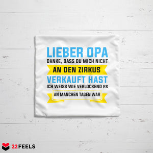 22Feels® Opa Geschenk - Kissen mit Spruch (Weiss 40x40cm)-Kissen Weiss 40x40-22Feels