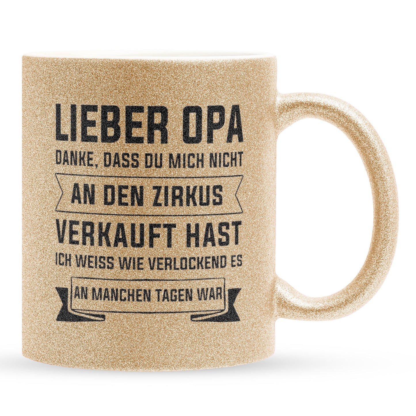 22Feels® Opa Geschenk - Glitzertasse mit Spruch (Gold, 320ml)-Glitzertasse Gold 320ml-22Feels