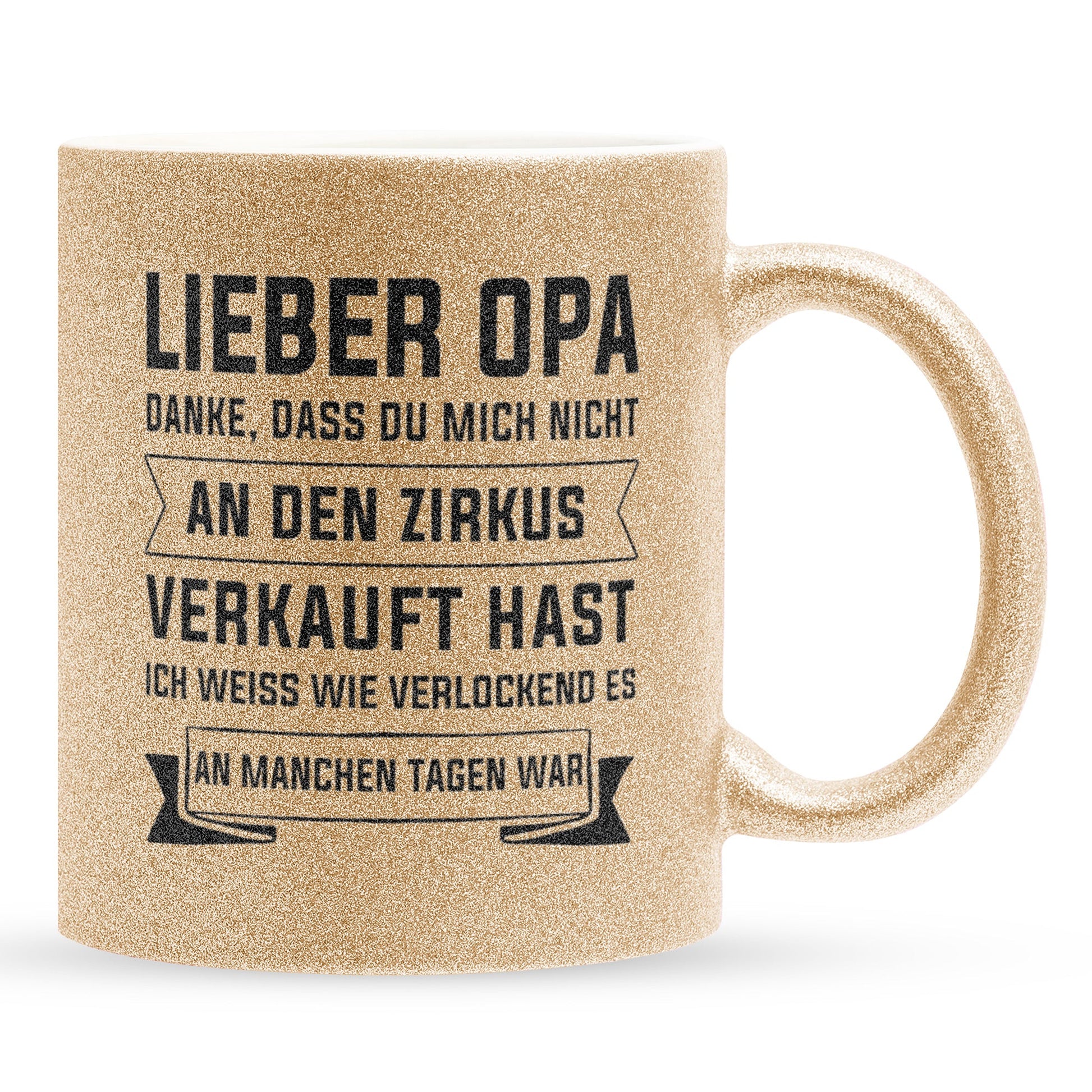 22Feels® Opa Geschenk - Glitzertasse mit Spruch (Gold, 320ml)-Glitzertasse Gold 320ml-22Feels