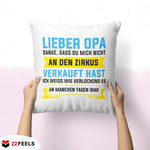 22Feels® Opa Geschenk - Kissen mit Spruch (Weiss 40x40cm)-Kissen Weiss 40x40-22Feels