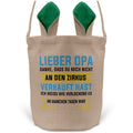 22Feels® Opa Grossvater Osterkorb mit Henkel Ostergeschenk Tragetasche Ostern Deko Osternest Körbchen Hasenohren (Beige/Grün)-Ostern Tragetasche-22Feels
