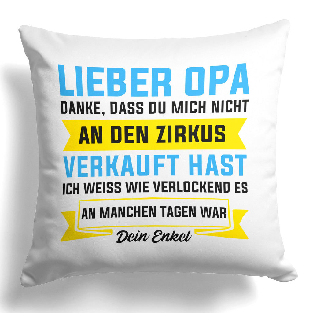 22Feels® Opa Geschenk - Kissen mit Spruch (Weiss 40x40cm)-Kissen Weiss 40x40-22Feels