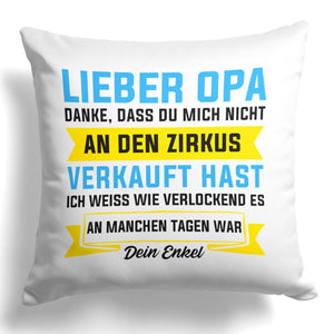 22Feels® Opa Geschenk - Kissen mit Spruch (Weiss 40x40cm)-Kissen Weiss 40x40-22Feels