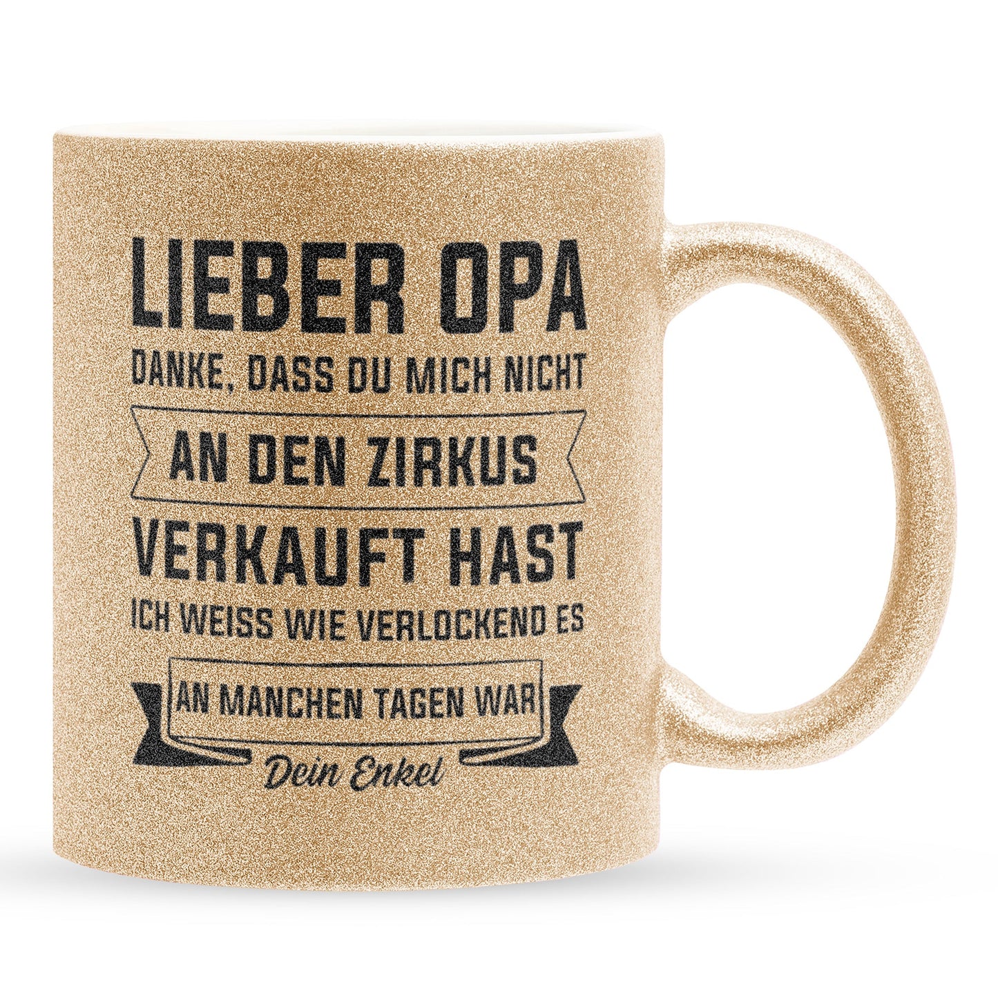 22Feels® Opa Geschenk - Glitzertasse mit Spruch (Gold, 320ml)-Glitzertasse Gold 320ml-22Feels
