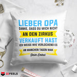 22Feels® Opa Geschenk - Kissen mit Spruch (Weiss 40x40cm)-Kissen Weiss 40x40-22Feels
