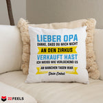 22Feels® Opa Geschenk - Kissen mit Spruch (Weiss 40x40cm)-Kissen Weiss 40x40-22Feels