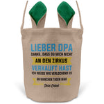 22Feels® Opa Osterkorb von Enkel Grossvater mit Henkel Ostergeschenk Tragetasche Ostern Deko Osternest Körbchen Hasenohren (Beige/Grün)-Ostern Tragetasche-22Feels