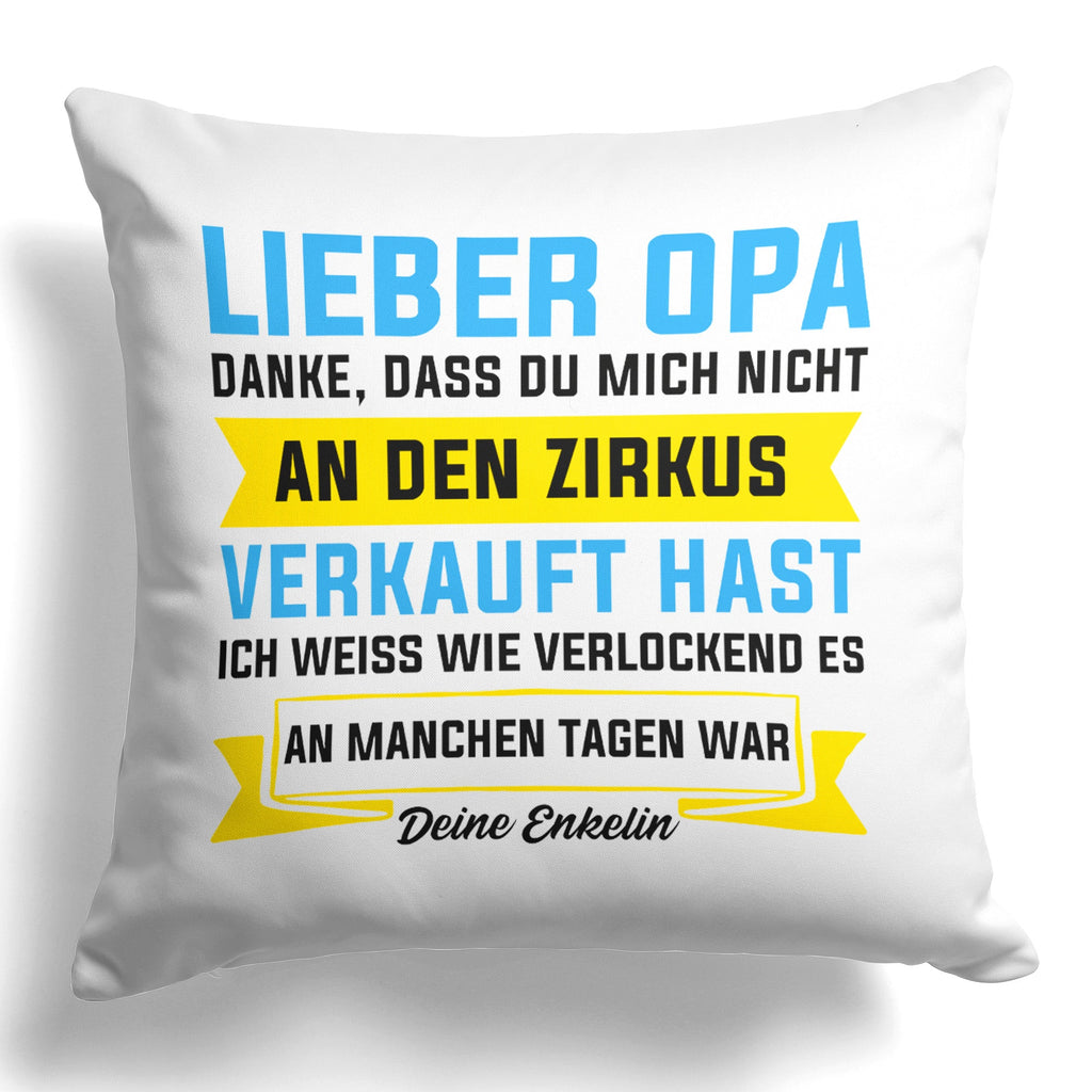 22Feels® Opa Geschenk - Kissen mit Spruch (Weiss 40x40cm)-Kissen Weiss 40x40-22Feels