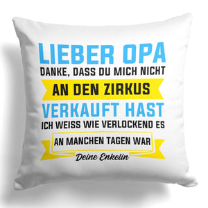 22Feels® Opa Geschenk - Kissen mit Spruch (Weiss 40x40cm)-Kissen Weiss 40x40-22Feels