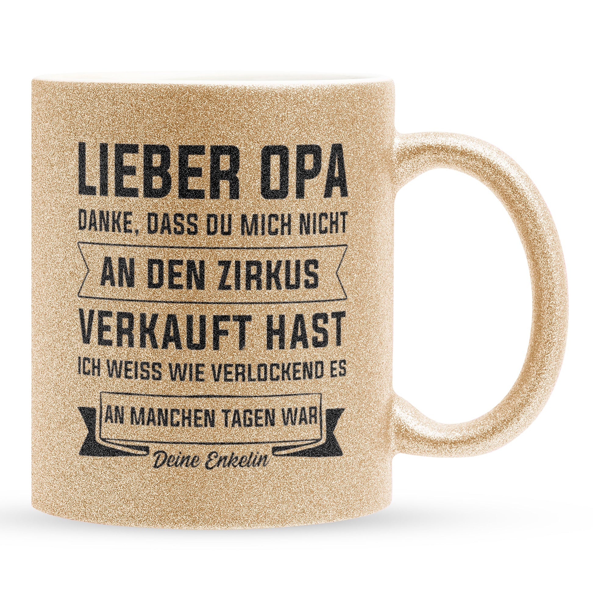 22Feels® Opa Geschenk - Glitzertasse mit Spruch (Gold, 320ml)-Glitzertasse Gold 320ml-22Feels