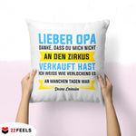 22Feels® Opa Geschenk - Kissen mit Spruch (Weiss 40x40cm)-Kissen Weiss 40x40-22Feels