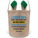 22Feels® Opa Osterkorb von Enkelin Grossvater mit Henkel Ostergeschenk Tragetasche Ostern Deko Osternest Körbchen Hasenohren (Beige/Grün)-Ostern Tragetasche-22Feels