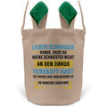 22Feels® Schwager Osterkorb -Meine Schwester- mit Henkel Ostergeschenk Tragetasche Ostern Deko Osternest Körbchen Hasenohren (Beige/Grün)-Ostern Tragetasche-22Feels