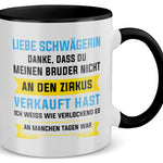 22Feels® Schwägerin Geschenk - Tasse mit Spruch (Weiss-Schwarz, 320ml)-TwoTone Tasse Weiss-Schwarz 320ml-22Feels