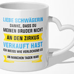 22Feels® Schwägerin Geschenk - Tasse mit Spruch (Herzhenkel, Weiss, 320ml)-Tasse Weiss Herzhenkel 320ml-22Feels