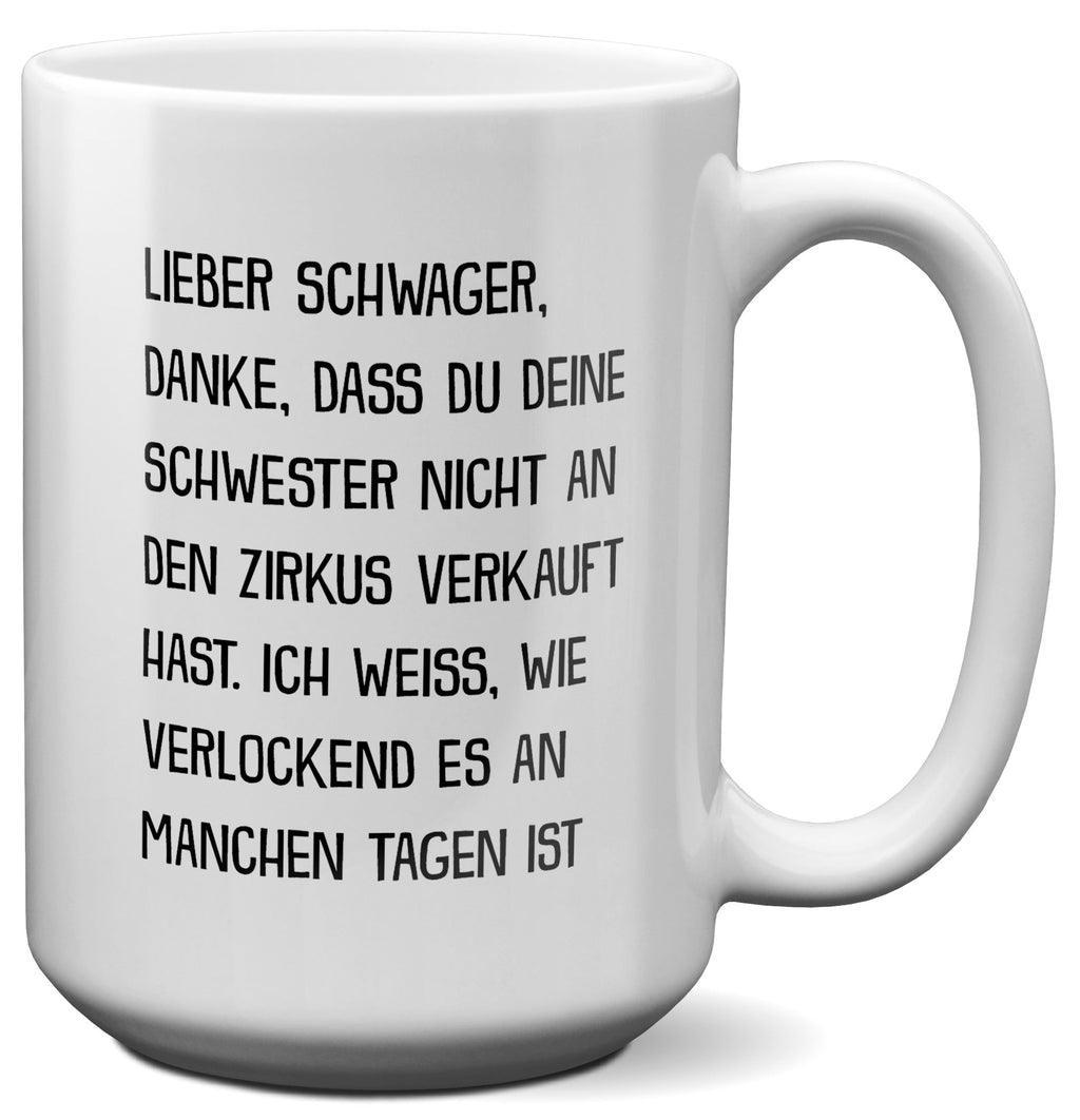22Feels® Schwager Geschenk - XL Tasse mit Spruch (Weiss, 440ml)-Weisse XL Tasse 440ml-22Feels