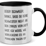 22Feels® Schwager Geschenk - Tasse mit Spruch (Weiss-Schwarz, 320ml)-TwoTone Tasse Weiss-Schwarz 320ml-22Feels