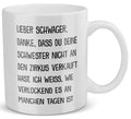 22Feels® ORIGINAL Geschenk-Tasse mit Spruch für Schwäger - Zirkus Deine Schwester (Weiss, 320ml)-Weisse Tasse 320ml-22Feels