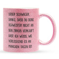 22Feels® Schwager Geschenk - Glitzertasse mit Spruch (Pink, 320ml)-Glitzertasse Pink 320ml-22Feels