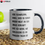 22Feels® Schwägerin Geschenk - Tasse mit Spruch (Weiss-Schwarz, 320ml)-TwoTone Tasse Weiss-Schwarz 320ml-22Feels