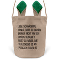 22Feels® Schwägerin Osterkorb -Dein Bruder- mit Henkel Ostergeschenk Tragetasche Ostern Deko Osternest Körbchen Hasenohren (Beige/Grün)-Ostern Tragetasche-22Feels