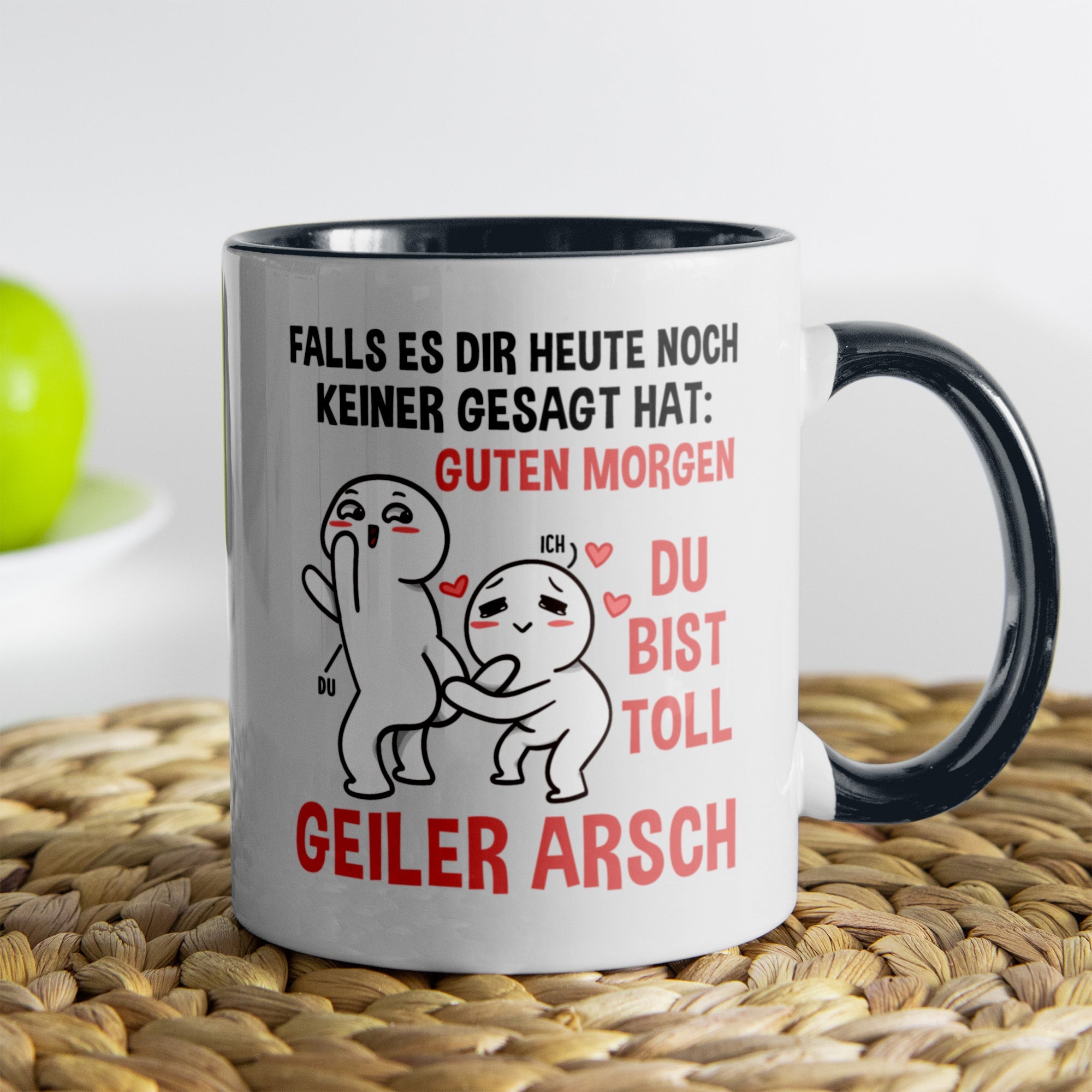 22Feels® Pärchen Geschenk zum Jahrestag, Hochzeitstag, Valentinstag etc. - Tasse mit Spruch (Weiss-Schwarz, 320ml)-TwoTone Tasse Weiss-Schwarz 320ml-22Feels