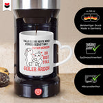 22Feels® Paar Geschenk zum Jahrestag, Hochzeitstag, Valentinstag etc. - Tasse mit Spruch: Guten Morgen (Herzhenkel, Weiss, 320ml)-Tasse Weiss Herzhenkel 320ml-22Feels