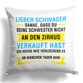 22Feels® Schwager Geschenk - Kissen mit Spruch (Weiss 40x40cm)-Kissen Weiss 40x40-22Feels