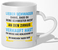 22Feels® Schwager Geschenk - Tasse mit Spruch (Herzhenkel, Weiss, 320ml)-Tasse Weiss Herzhenkel 320ml-22Feels