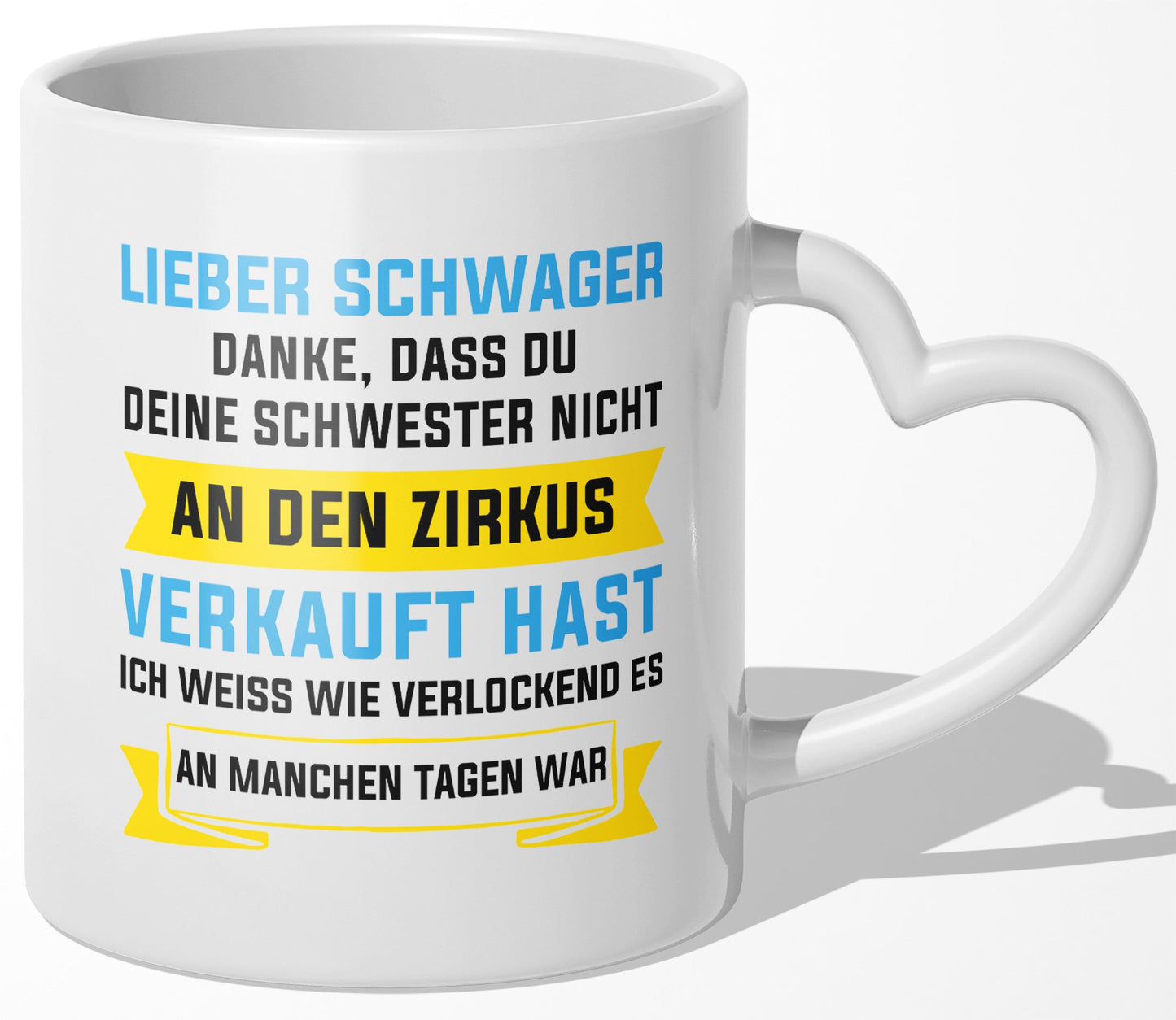22Feels® Schwager Geschenk - Tasse mit Spruch (Herzhenkel, Weiss, 320ml)-Tasse Weiss Herzhenkel 320ml-22Feels