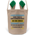 22Feels® Schwager Osterkorb -Deine Schwester- mit Henkel Ostergeschenk Tragetasche Ostern Deko Osternest Körbchen Hasenohren (Beige/Grün)-Ostern Tragetasche-22Feels
