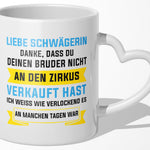 22Feels® Schwägerin Geschenk - Tasse mit Spruch (Herzhenkel, Weiss, 320ml)-Tasse Weiss Herzhenkel 320ml-22Feels