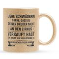 22Feels® Schwägerin Geschenk - Glitzertasse mit Spruch (Gold, 320ml)-Glitzertasse Gold 320ml-22Feels