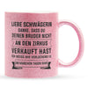 22Feels® Schwägerin Geschenk - Glitzertasse mit Spruch (Pink, 320ml)-Glitzertasse Pink 320ml-22Feels