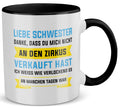 22Feels® Geschenk für Grosse Schwester - Tasse mit Spruch (Weiss-Schwarz, 320ml)-TwoTone Tasse Weiss-Schwarz 320ml-22Feels