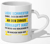 22Feels® Geschenk für Grosse Schwester - Tasse mit Spruch (Herzhenkel, Weiss, 320ml)-Tasse Weiss Herzhenkel 320ml-22Feels